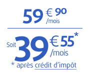 Le prix varie selon le forfait mensuel