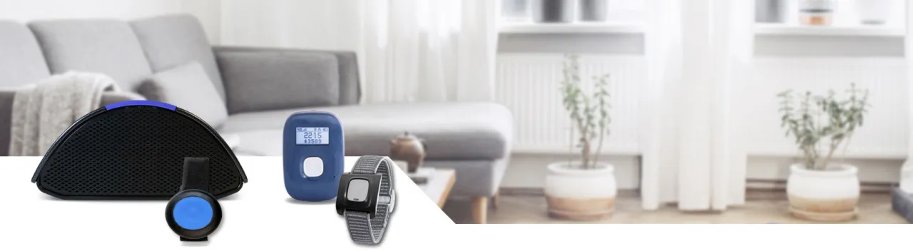 Bracelets alarme de téléassistance, versions domicile et mobile pour senior